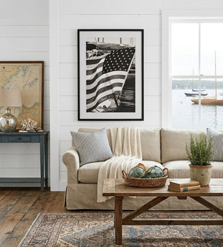 Black & White Rectangle Sailing American Flag Print