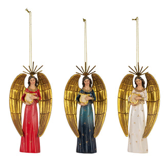 Angel with Harp Ornament - Choose Color