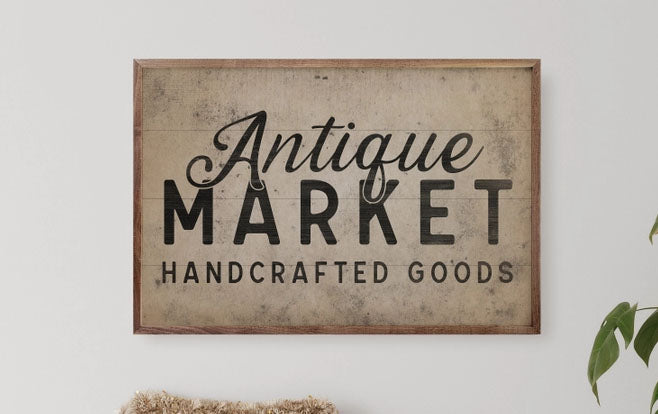36" x 24" Antique Market Handcrafted Goods Sign