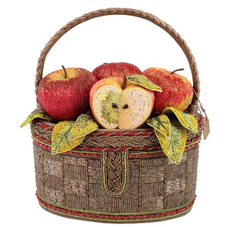 Mary Frances Apple Orchard Beaded Fruit Basket Top Handle Bag