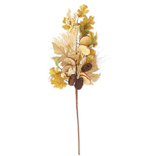 28" Mixed Fall Leaves with Orange and Apple Slices Stem
