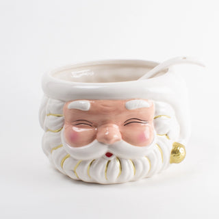 White and Gold Santa Punch Bowl