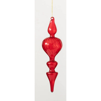 Red Glass Finial Ornament - Choose Style