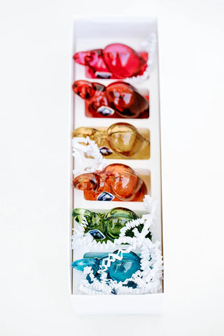 Box of Hand Blown Glass Hearts Gift Set