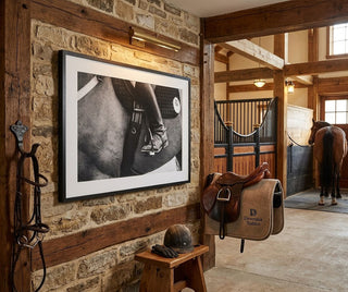 40.25" Framed Black & White Horse Print