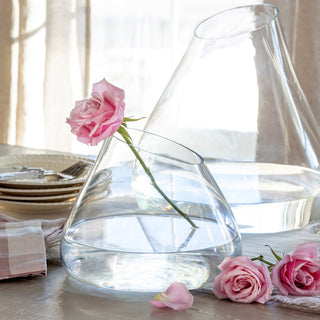 Asymmetrical Cut Flower Glass Vase - Choose Size