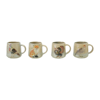 Hand-Painted Autumn Stoneware Mug - Choose Style