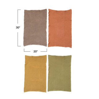 Oversized Stonewashed Cotton Waffle Weave Tea Towel - Choose Color