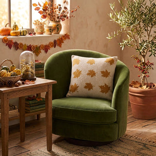 20" Knit Autumn Leaf Pillow