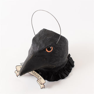 Vintage Style Raven's Cry Paper Mache Candy Bucket