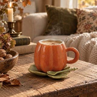 Harvest Pumpkin Stoneware Mug Set