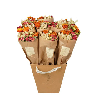 Orange Dried Market Flowers Bunch