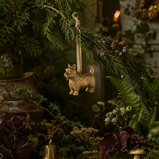 Golden Scottie Dog Ornament