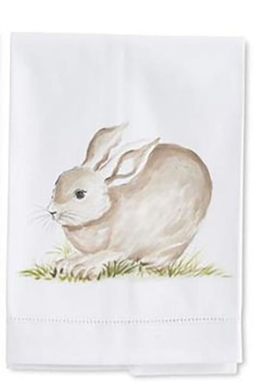 Hand Painted Bunny Tea Towel - Choose Style