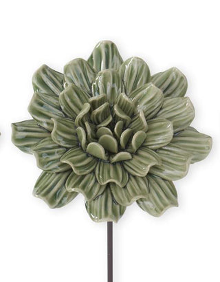 9.25" Ceramic Flower Pick - Green - Choose Your Favorite Style