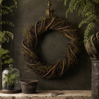 13.75" Moss and Grapevine Wreath