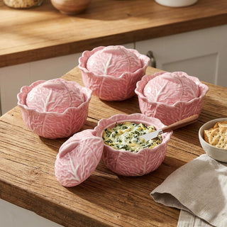 Pink Stoneware Cabbage Baker