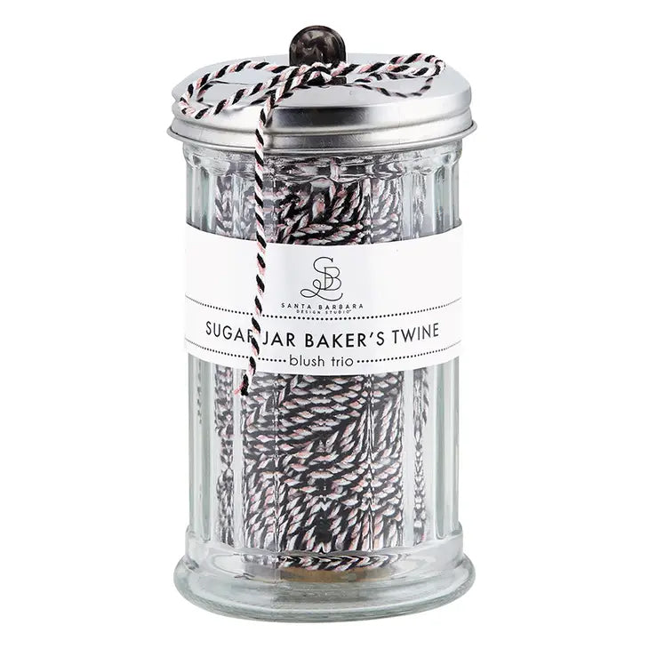 Glass Sugar Jar with Bakers Twine - Available in Different Colors