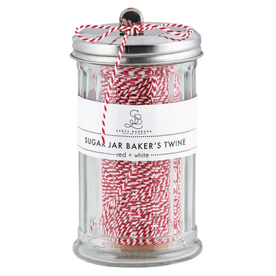 Glass Sugar Jar with Bakers Twine - Available in Different Colors