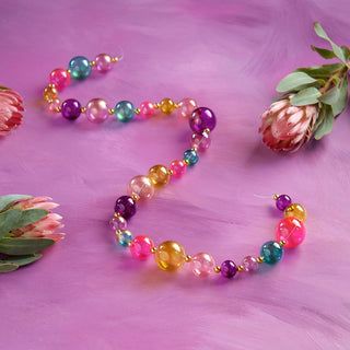 Glitterville Gold-Splattered Glass Ball Garland