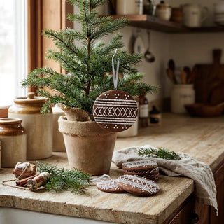 Faux Gingerbread Ball Ornament