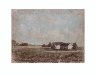 Farm Landscape Weathered Canvas Wall Art