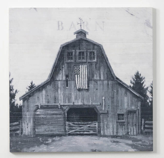 22" Black and White Barn Wall Artwork - Choose Style