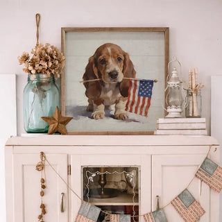 Patriotic Pets - Bassett Hound Wall Decor - Choose Size