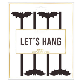 Let's Hang - Bat Acrylic Stirrers - Set of 4