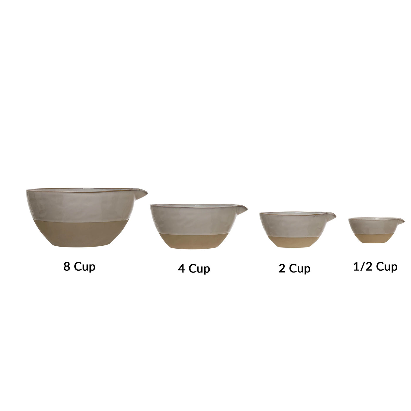Set of 4 Large Stoneware Batter Bowls