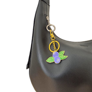 Blueberry Enamel Bag Charm & Key Chain