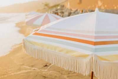 Retro Style Fringed Beach Umbrella - Choose Style