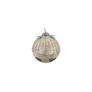 Oversized Hand-Woven Rattan Bell with Metal Leaves