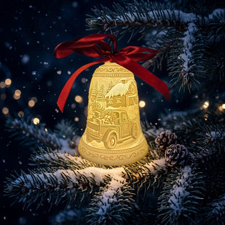 Luumii Lights Porcelain Bell Ornament - Christmas Truck