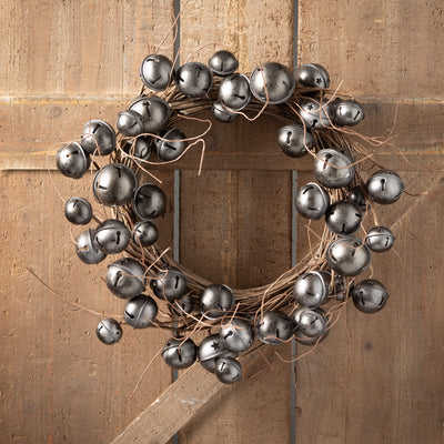 22" Grey Jingle Bell Wreath