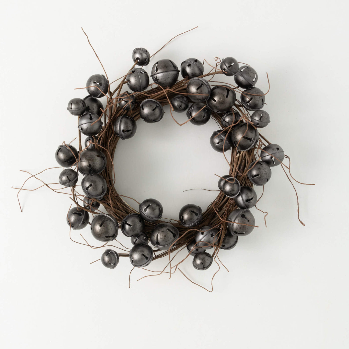 22" Grey Jingle Bell Wreath