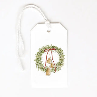 Set of 8 Bell Wreath Watercolor Gift Tags