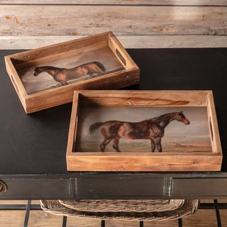Set of 2 Belmont Wooden Trays