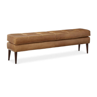 71" Saddle Italian Leather Bench