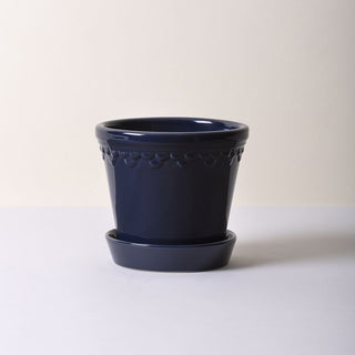 Bergs Potter Kobenhavner Glazed Sapphire Blue and Saucer