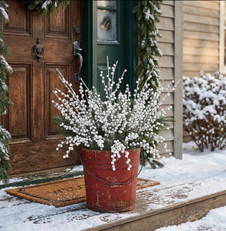 33" Iced White Berry Stem