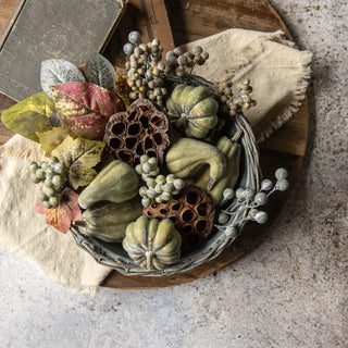 Green Berry, Gourd and Lotus Pod Bowl Filler