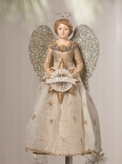 Bethany Lowe Peace on Earth Angel Tree Topper