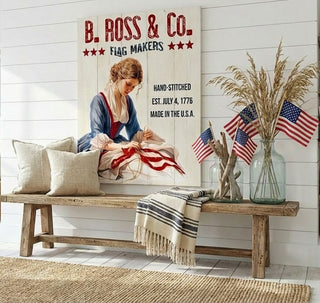 Betsy Ross Vintage Style Canvas Wall Art - Choose Size