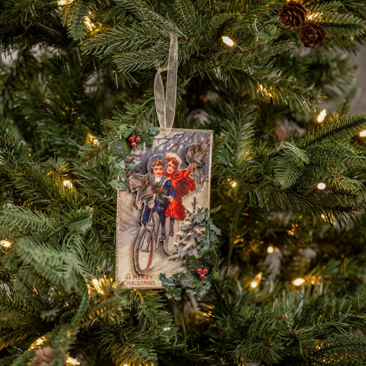 A Merry Christmas Postcard Ornament