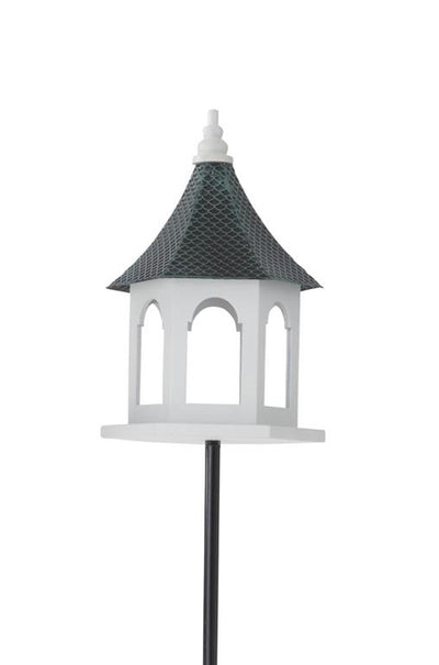 55" Tin & White Wood Birdhouse Decorative Garden Stake - Choose Style