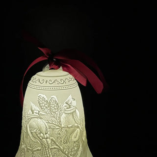 Luumii Lights Porcelain Bell Ornament - Birds Dressed For The Holiday