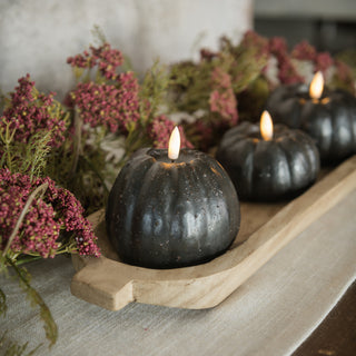 4" 3D Flame Pumpkin Candle - Black