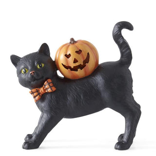 LED Light Up Black Cat With Jack O Lantern