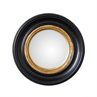 16" Black and Gold Framed Round Convex Mirror